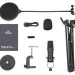 Yeyian Kit Micrófono Condensador YSA-UCHQ-01 Alámbrico USB Negro Incluye Soporte de Brazo Soporte de Escritorio Filtro Pop y Cable USB A/B