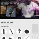 Yeyian Kit Micrófono Condensador YSA-UCHQ-01 Alámbrico USB Negro Incluye Soporte de Brazo Soporte de Escritorio Filtro Pop y Cable USB A/B