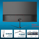 Monitor Gamer Crua CR240QA Curb con pantalla de 24.5" 120Hz y resolución Full HD HDMI VGA LED Negro