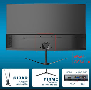 Monitor Gamer Crua CR240QA Curb con pantalla de 24.5" 120Hz y resolución Full HD HDMI VGA LED Negro