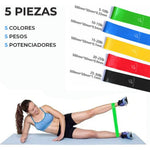Kit De 5 Bandas Ligas De Resistencia Piernas Ejercicio Yoga Ele-Gate