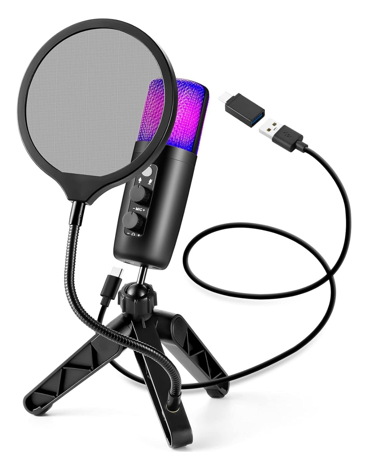 Microfono Condensador Rgb Cardioide Reducción De Ruido