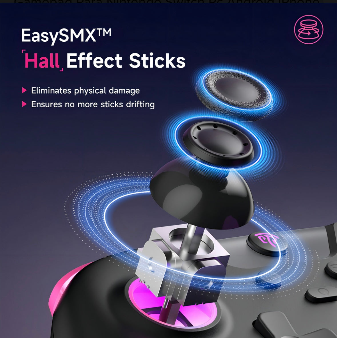 Easysmx X05 Control Bluetooth Inalambrico Gamepad Para Nintendo Switch Pc Android iPhone Móvil,hall Joystick Y Hall Trigger,mando Con 5 Niveles De Vibración Ajustable, Función Turbo