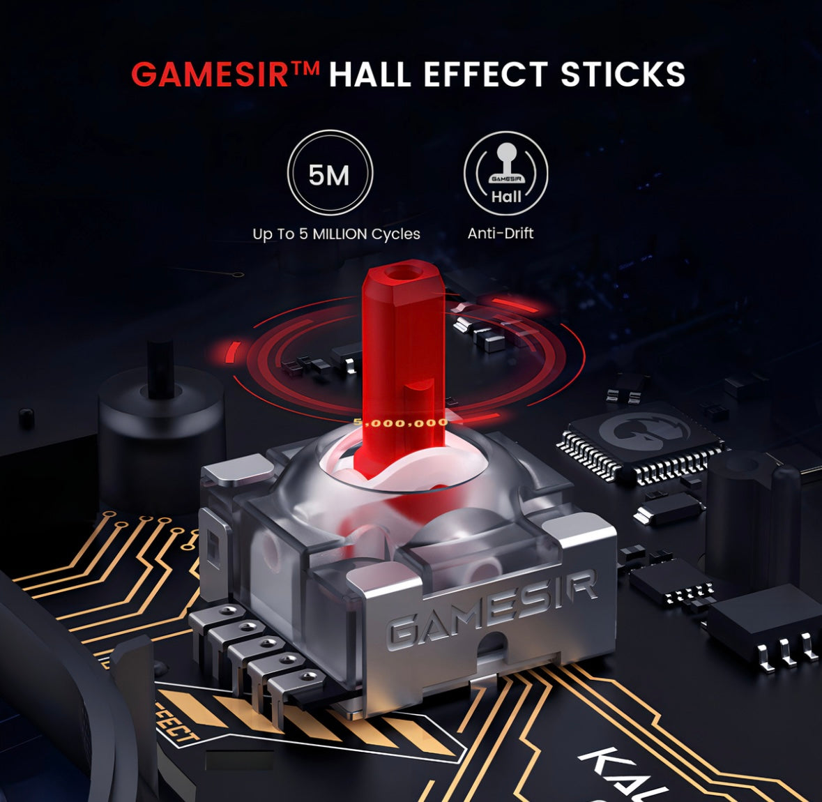 GameSir Kaleid Mando con cable y efecto Hall Compatible con Xbox X|S