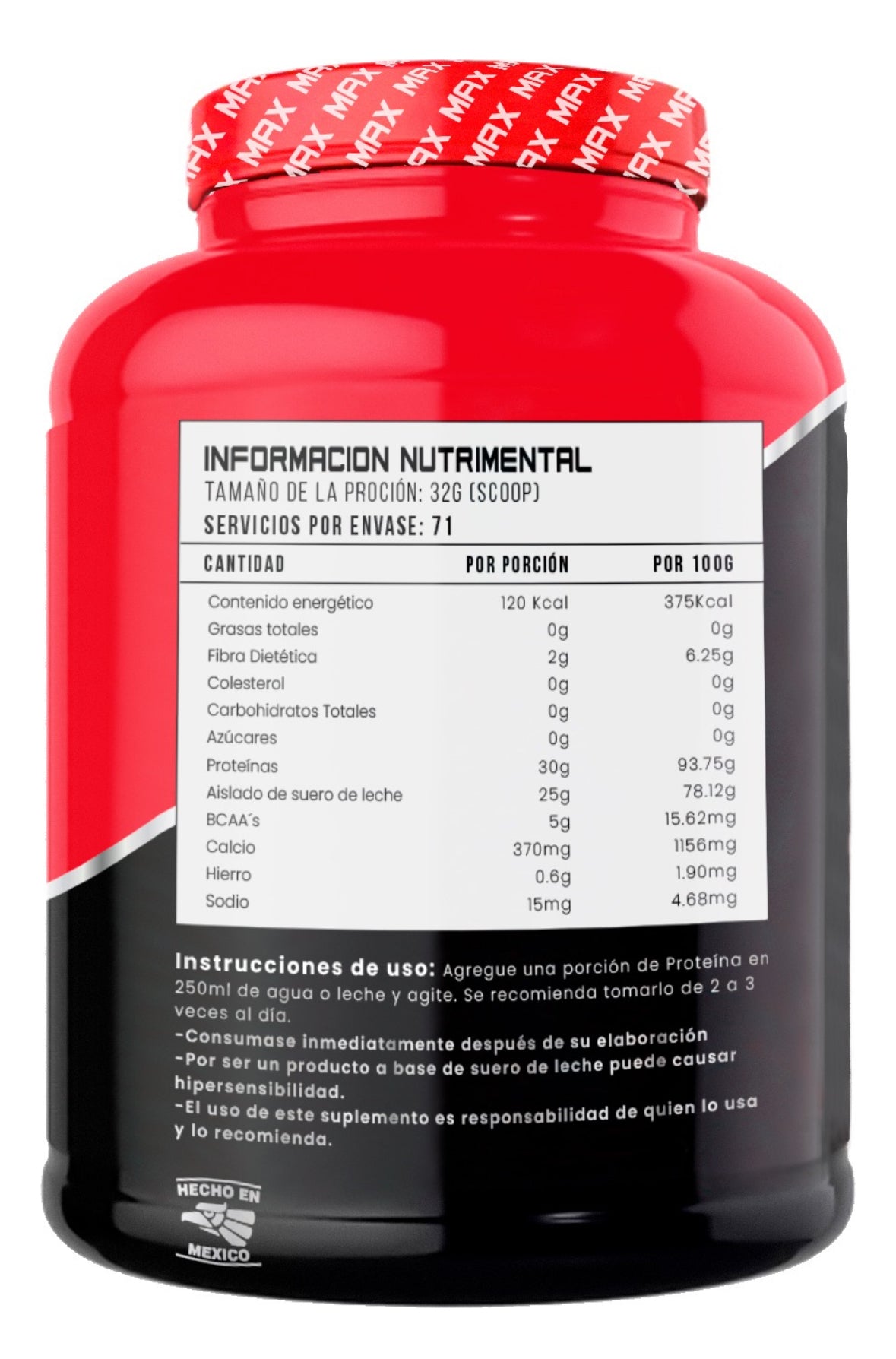 Proteina Whey Hidrolizada Isolate Global 2 Kg Sabores Vainilla, Fresa y Chocolate