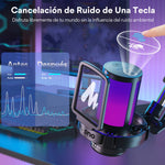 MAONO Micrófono PC Gamer Micrófono USB Condensador con Cancelación de Ruido Silencio Ganancia Monitoreo para Streaming Podcast Celular Computadora DGM20S Negro