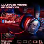 Audífonos Gamer Para Inalámbricos Diademas con Micrófono De Cancelación De Ruido Sonido Envolvente Virtual 7.1, 2.4g De Baja Latencia Con Conector Usb Y Type-c, Bluetooth 5.3 Para Pc Oxs G2 Negro