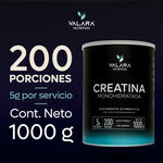 Valara Creatina Monohidratada 1 Kg Maxima Pureza 200 Porciones - Suplemento Deportivo En Polvo Sin Azúcar Sin Sabor Con Scoop Dosificador