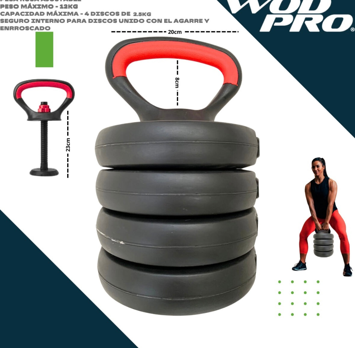 Set Kit Mancuernas Pesas Multiusos Ajustables Hogar Gym 30kg Color No