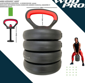 Set Kit Mancuernas Pesas Multiusos Ajustables Hogar Gym 30kg Color No