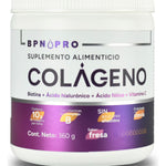 Colágeno Hidrolizado BPN PRO en Polvo con Ácido Hialurónico y Ácido Fólico, Sabor Fresa 360g Mejora tu Salud y Belleza, Fortalece Articulaciones, Piel Radiante, Suplemento Nutricional de Alta Calidad