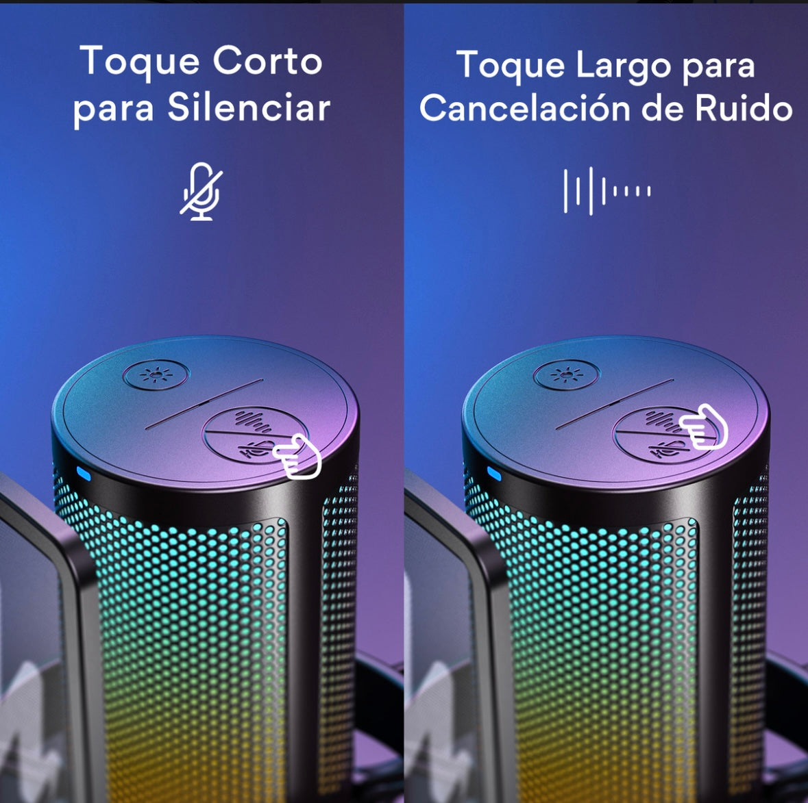 MAONO Micrófono PC Gamer Micrófono USB Condensador con Cancelación de Ruido Silencio Ganancia Monitoreo para Streaming Podcast Celular Computadora DGM20S Negro