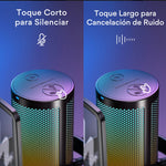 MAONO Micrófono PC Gamer Micrófono USB Condensador con Cancelación de Ruido Silencio Ganancia Monitoreo para Streaming Podcast Celular Computadora DGM20S Negro