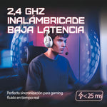 Audífonos Gamer Para Inalámbricos Diademas con Micrófono De Cancelación De Ruido Sonido Envolvente Virtual 7.1, 2.4g De Baja Latencia Con Conector Usb Y Type-c, Bluetooth 5.3 Para Pc Oxs G2 Blanco