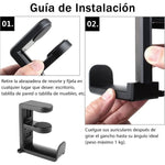 Soporte Giratorio Para Auriculares Gancho Gaming Con Cilp Huo Ji CQ001 Negro