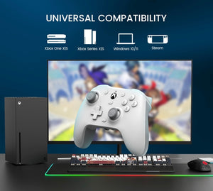 Mando con cable Gamesir G7 HE (compatible con Xbox/PC), equipado con sensor Hall, color: blanco.