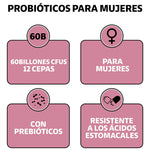 Probióticos Mujer 60 Billion + Prebióticos (prebiotic) + Inulina de Agave 12 Cepas Beyond Vitamins - Probióticos femeninos - Probióticos Vaginales Flora - Candida Cleanse Fibra - 60 Cápsulas