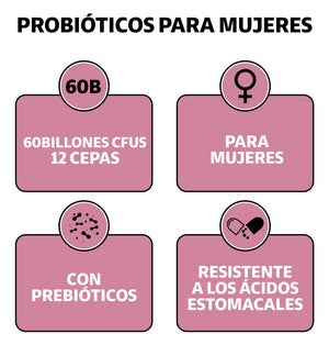 Probióticos Mujer 60 Billion + Prebióticos (prebiotic) + Inulina de Agave 12 Cepas Beyond Vitamins - Probióticos femeninos - Probióticos Vaginales Flora - Candida Cleanse Fibra - 60 Cápsulas