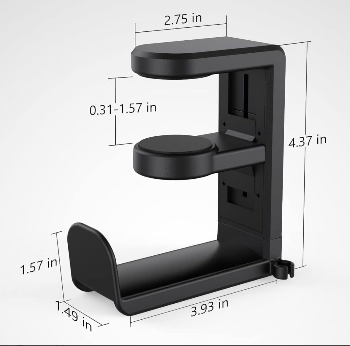 Soporte Giratorio Para Auriculares Gancho Gaming Con Cilp Huo Ji CQ001 Negro