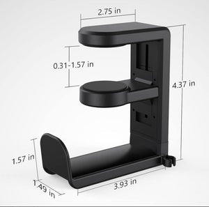 Soporte Giratorio Para Auriculares Gancho Gaming Con Cilp Huo Ji CQ001 Negro