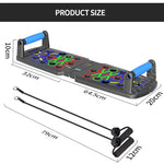 Push Up Board Ejercicio en Casa, Tablero para Lagartijas Portátil Antideslizante Multifuncional Fitness, Soporte 30 en 1 con Conteo de Tiempo Automático,con Ligas de Resistencia.para Fitness