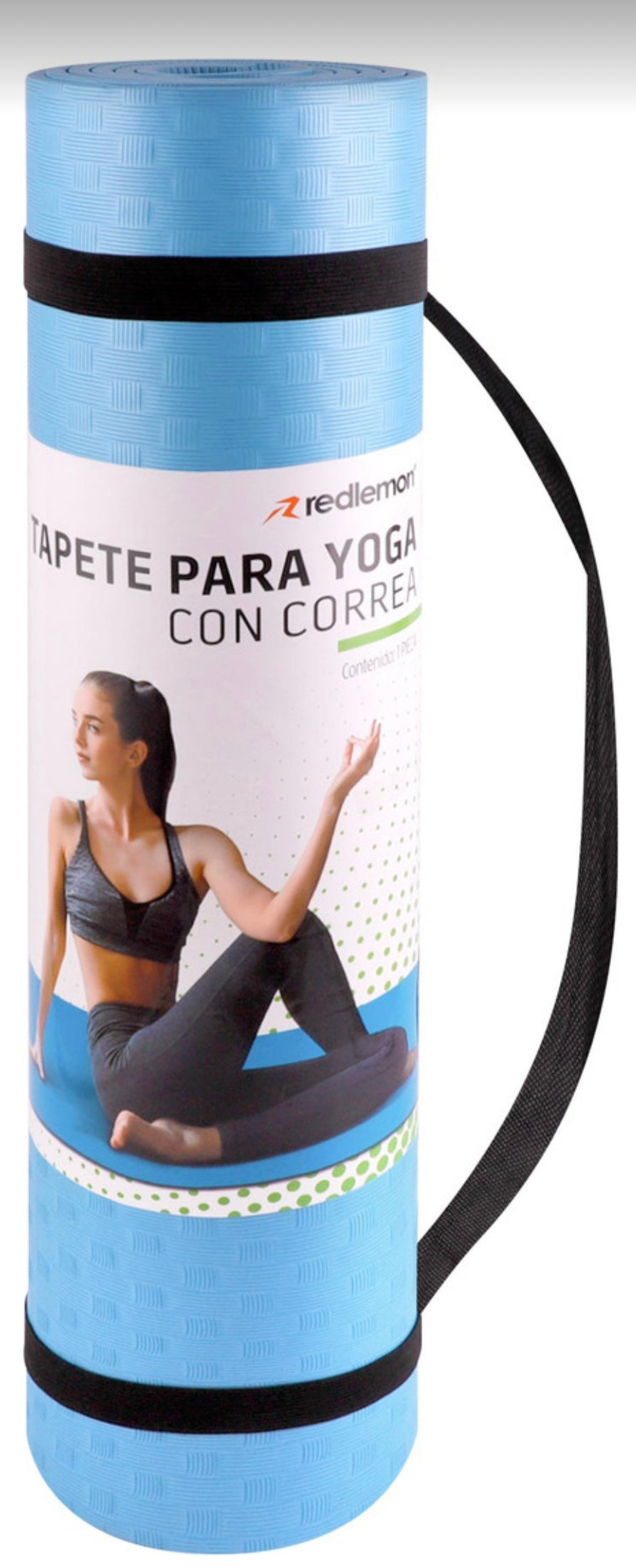 Redlemon Tapete para Yoga con Correa para Transportar, Yoga Mat de 9 mm de Grosor para Pilates, Ejercicio, Gimnasio, Resistente, Flexible y Portátil, Rosa y Azul, Fácil de Limpiar, Enrollable, Azul