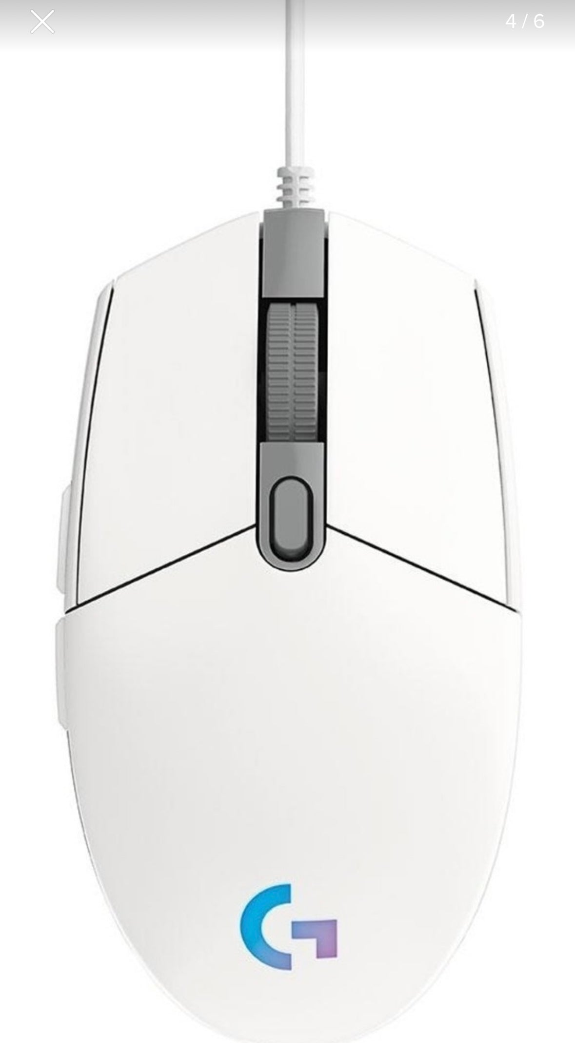 Mouse Gaming Logitech G203, color blanco