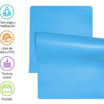 Redlemon Tapete para Yoga con Correa para Transportar, Yoga Mat de 9 mm de Grosor para Pilates, Ejercicio, Gimnasio, Resistente, Flexible y Portátil, Rosa y Azul, Fácil de Limpiar, Enrollable, Azul