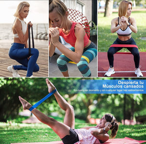Kit De 5 Bandas Ligas De Resistencia Piernas Ejercicio Yoga Ele-Gate