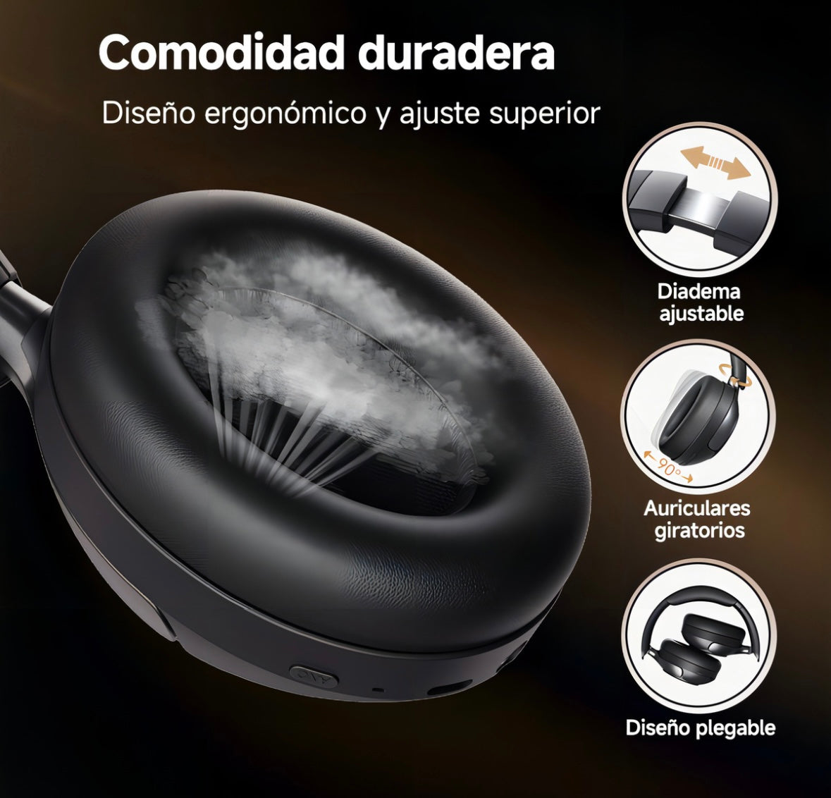 Qcy H3 Pro Anc Auriculares Bt 5.4 Conexión Dual 50db Hi-res Color Negro