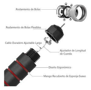 Soga Para Saltar Ajustable Oem Velocidad Con Rodamientos Ajustable Color Rojo