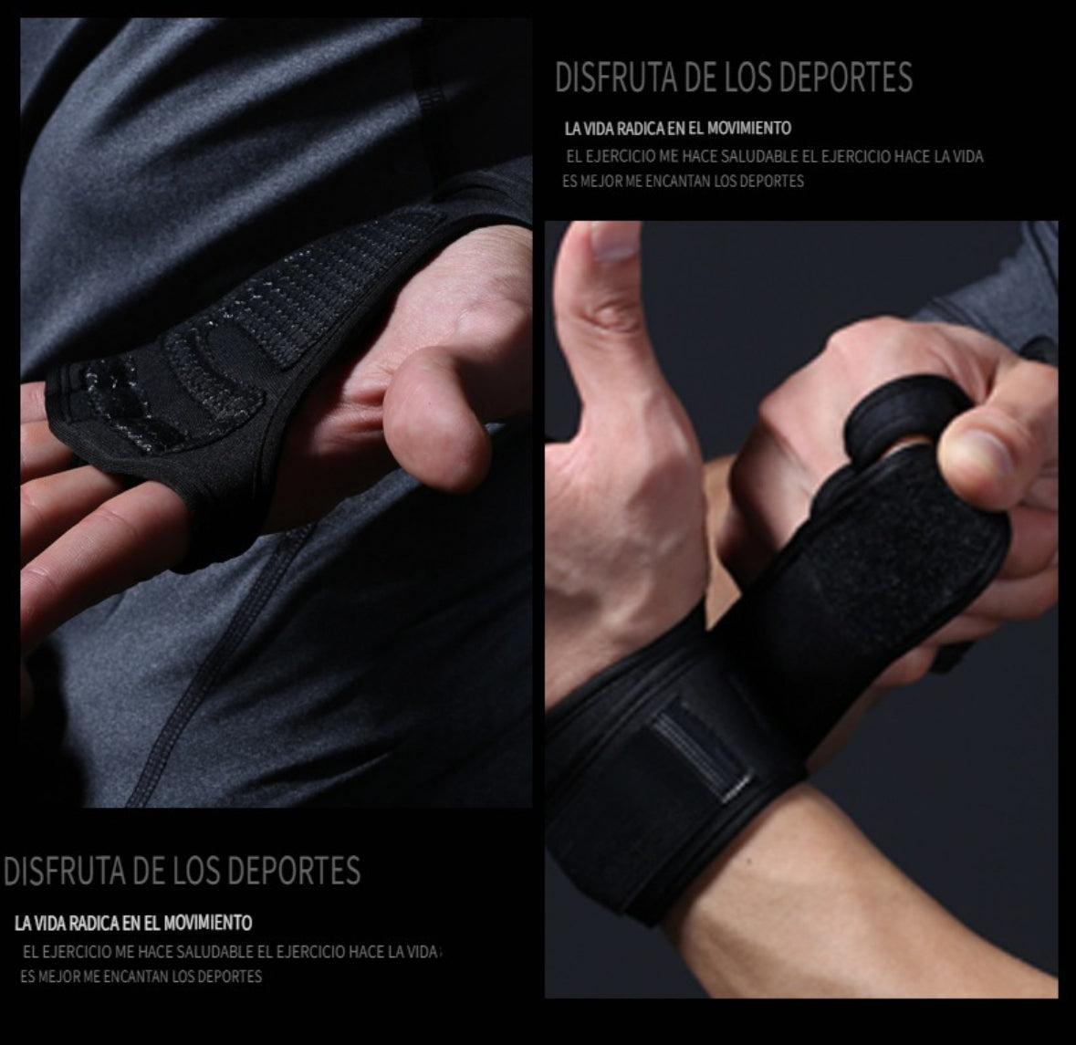 Guantes Para Gym Unisex Deportivos Gimnasio Antideslizantes, color negro
