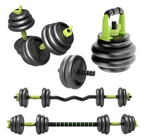 Set gym mancuernas 20kg color verde neón Black Mamut, ¡ENTRENA EN CASA SIN GYM!
