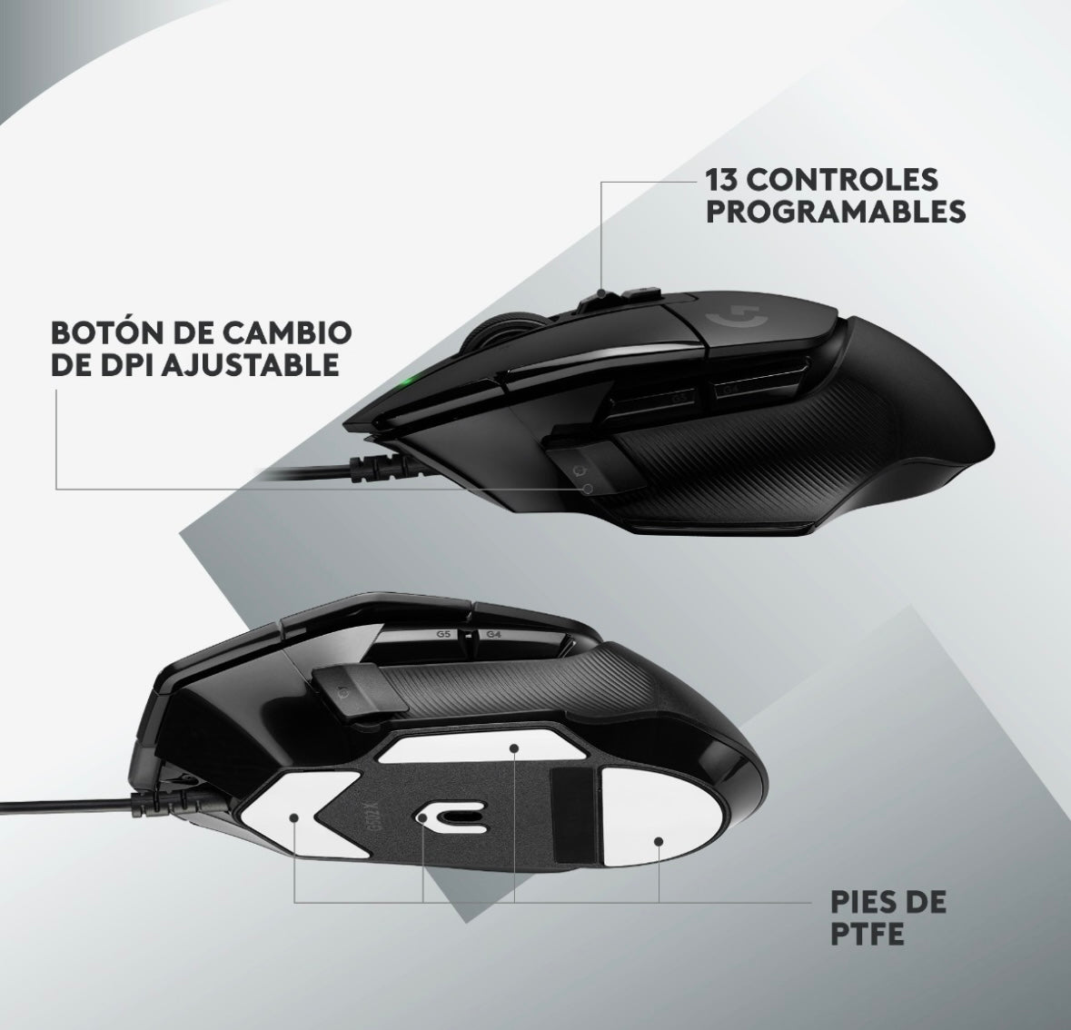 Mouse Logitech G502 X Óptico Para Juegos Color Negro