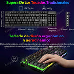 KUIIYER Teclado Mecánico Para Juegos, E310 Teclado Gamer con Cable, Retroiluminación LED RGB, Ideal para Juego y Trabajo para PC Windows 7, 8, 10 o Mac OS (negro)