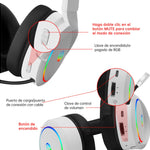 Auricular gamer inalámbrico Huo Ji X7 blanco con luz rgb LED