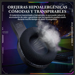Auriculares profesionales para jugadores Onikuma X31 Rgb negros