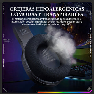 Auriculares profesionales para jugadores Onikuma X31 Rgb negros