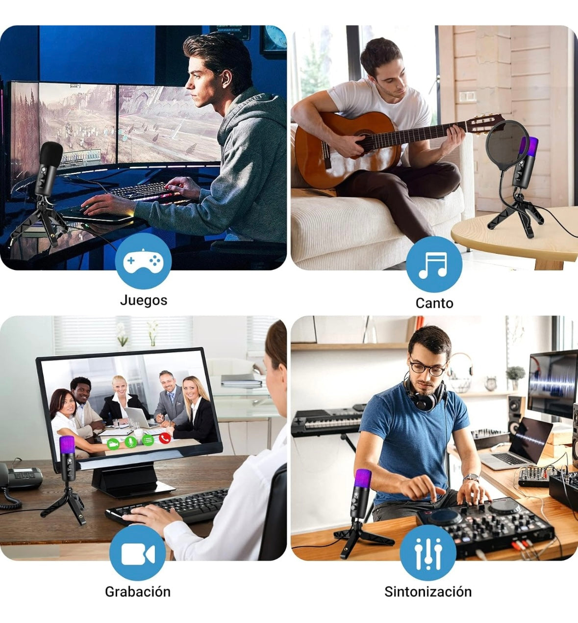 Microfono Condensador Rgb Cardioide Reducción De Ruido