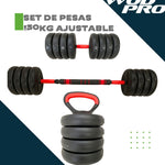 Set Kit Mancuernas Pesas Multiusos Ajustables Hogar Gym 30kg Color No