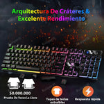 KUIIYER Teclado Mecánico Para Juegos, E310 Teclado Gamer con Cable, Retroiluminación LED RGB, Ideal para Juego y Trabajo para PC Windows 7, 8, 10 o Mac OS (negro)