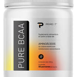 Aminoácidos PURE BCAA Powder Vegetal, Fermentado, Instantáneo Primetech 50 serv sin sabor y sin nada agregado, sólo 2.5 g de L-Leucina, 1.25 de L-Isoleucina y 1.25 de L-Valina por porción