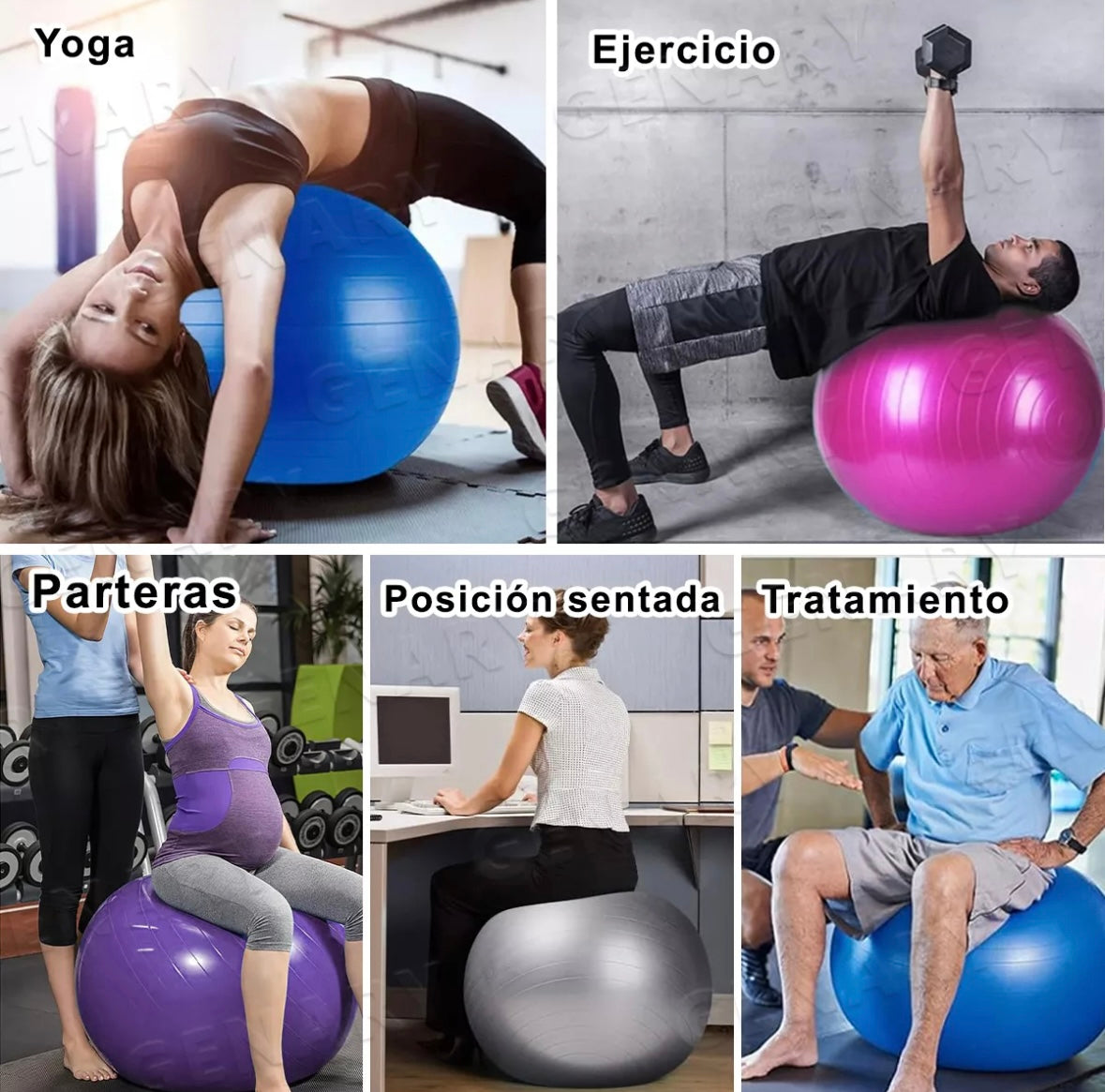 Pelota Fitness De Yoga Acondicionamiento 65 Cm Con Bomba Pelota de Ejercicio para Fitness, Ejercicio en Casa, Yoga, Pilates, etc. Adecuada para Hombres y Mujeres Color Azul Yuhuangcheng
