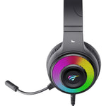 Auriculares Havit H2042d negros para PS4 PS5 Xbox PC 3,5 mm/USB color negro luz RGB