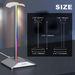 Base Soporte De Audífonos  New Bee Con Luz Led Rgb Usb, color plateado