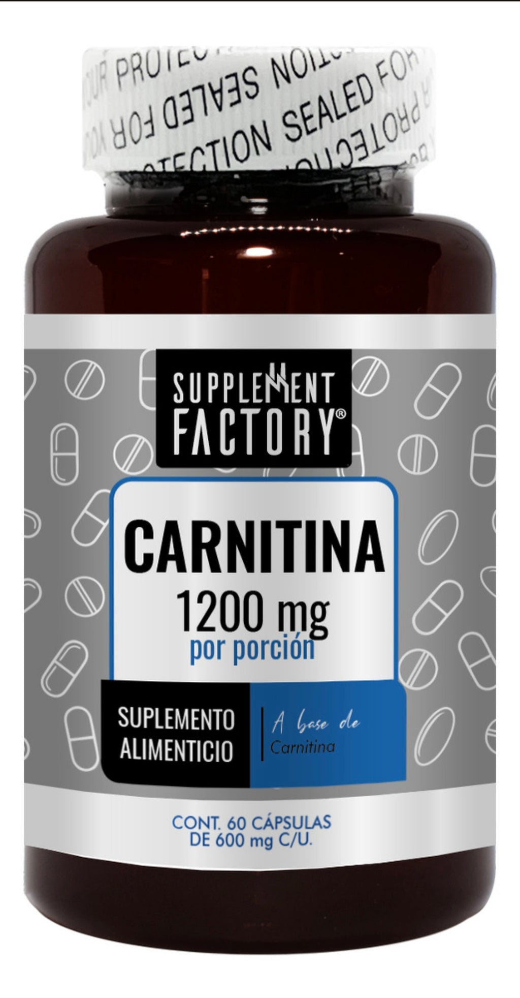 Carnitina 600 Mg, 60 Cápsulas, Calidad Premium Sabor Natural