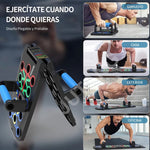 Push Up Board Ejercicio en Casa, Tablero para Lagartijas Portátil Antideslizante Multifuncional Fitness, Soporte 30 en 1 con Conteo de Tiempo Automático,con Ligas de Resistencia.para Fitness