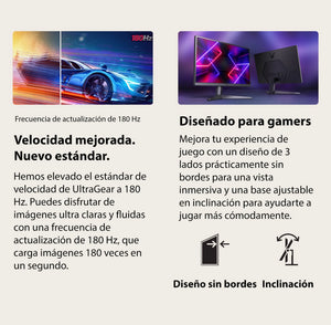 Monitor Gamer LG con pantalla de 24" 180Hz y resolución Full HD
