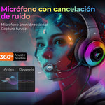 Auriculares Havit H2042d negros para PS4 PS5 Xbox PC 3,5 mm/USB color negro luz RGB