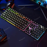 KUIIYER Teclado Mecánico Para Juegos, E310 Teclado Gamer con Cable, Retroiluminación LED RGB, Ideal para Juego y Trabajo para PC Windows 7, 8, 10 o Mac OS (negro)